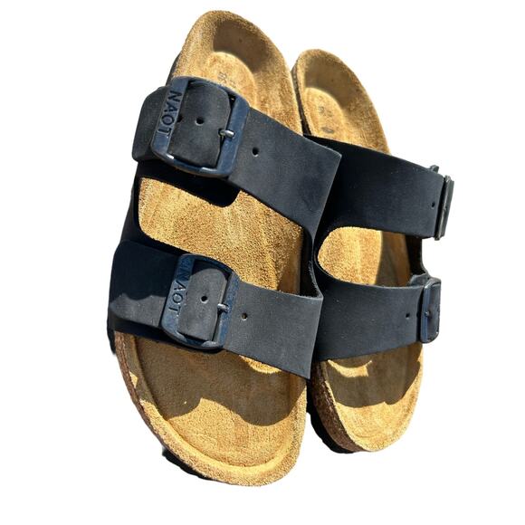 Naot Santa Barbara Men's Black Nubuck Slide Sandals, Size 6 / 38 – Adjustable - Picture 6 of 7